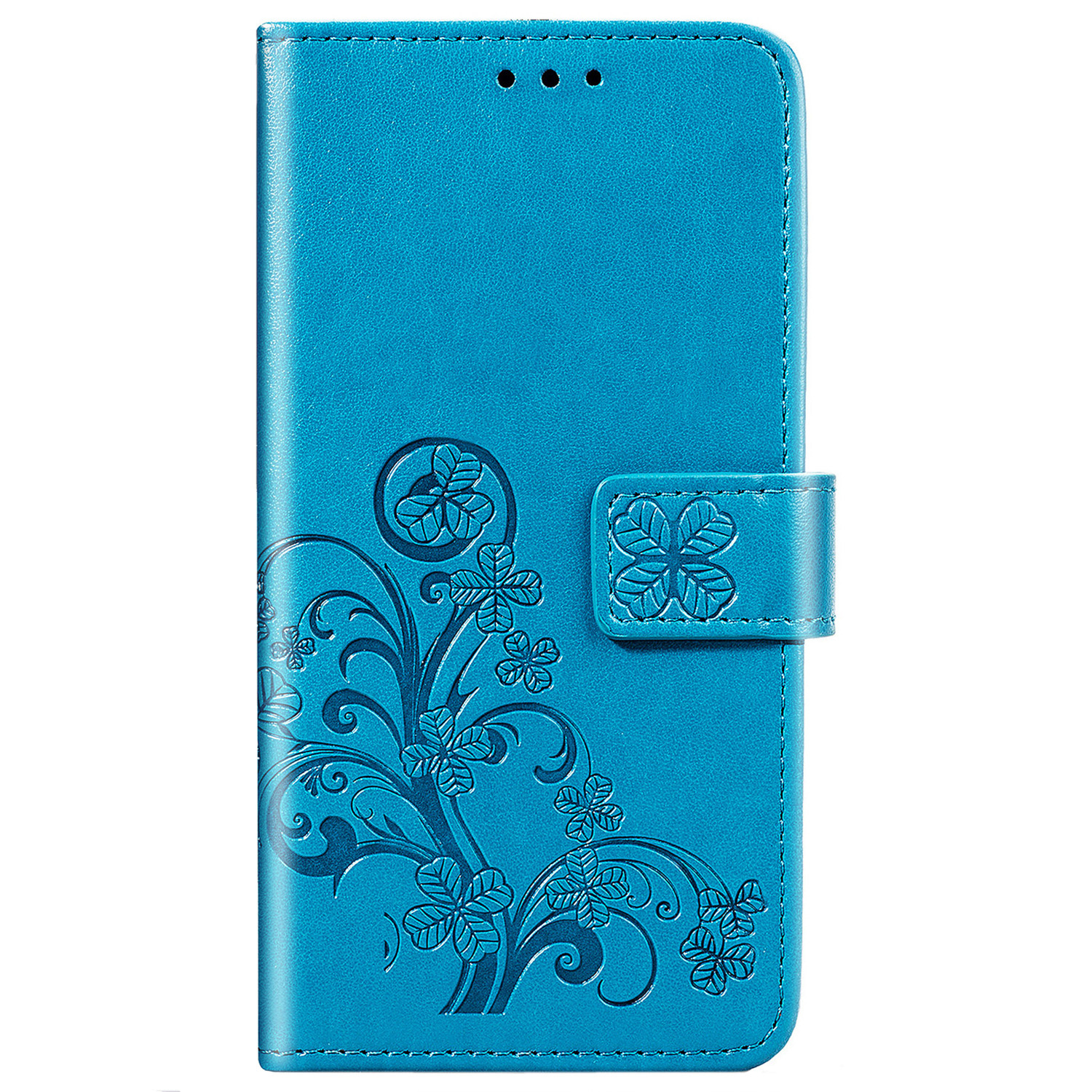 - Klavertje Bloemen Booktype Samsung Galaxy A42 hoesje - Turquoise