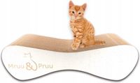 Mruu&Pruu GROTE KARTONNEN KAT SCRATTER Kattenmand Krabplank Krabpaal Karton Krabmand Kattenbed 70x23x24 cm WIT