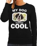 Bellatio Decorations Sint Bernard My Dog is Serious Cool Sweater Zwart Dames S