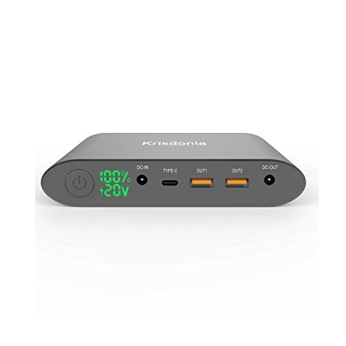 Krisdonia 25000mAh Powerbank - Externe Batterij met LED-display - 2x USB (Snel Opladen) - USB Type-C - DC - Laptop/PC/Computer/Notebook/Tablet