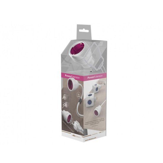 Allocacoc PowerExtension - Verlengkabel - 5 m - Wit/Paars