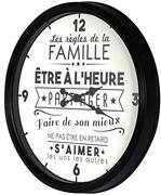 The Home Deco Factory Horloge La Vie en Famille, PP, Noir, 50 x 6 x 50 cm