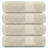 GC GAVENO CAVAILIA Handdoeken voor badkamer - 700 g/m² handdoeken set van 4 - Egyptische katoenen handdoeken - hotelkwaliteit handdoeken - machinewasbaar - crème - 50 x 85 cm