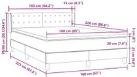 vidaXL Boxspring met matras fluweel donkergroen 160x220 cm