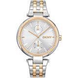 Dkny Downtown Multi DK1L066M0085 Montre à quartz pour femme avec bracelet et boîtier en acier inoxydable de couleur grise, cadran analogique gris