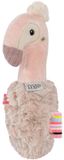 Fehn Stabgreifling Flamingo – Greifling zum Rasseln in Form eines kuschelweichen Faultiers – ein treuer Begleiter für Babys und Kleinkinder ab 0+ Monaten