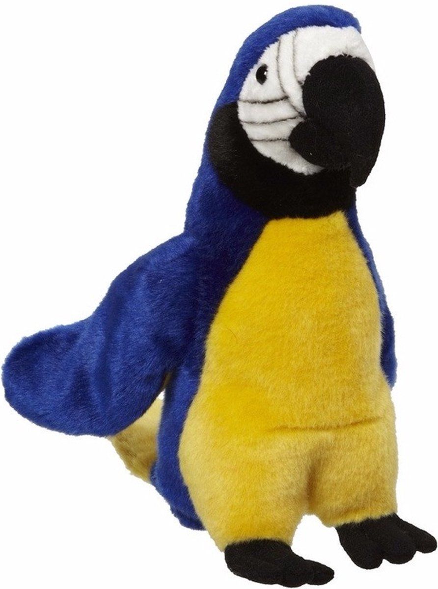 Nature Planet Pluche papegaai blauw 21 cm