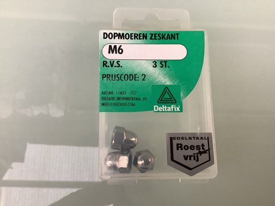 Deltafix Dopmoeren Zeskant M6 RVS 3 Stuks