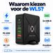 DrPhone WL5 75W USB Oplader – 5-Poorts Laadstation met Draadloos Opladen – PD 45W – QC 3.0 – USB-C – Zwart