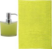 MSV Bolzano 40 x 60 cm limegroen badkamer droogloop mat met zeeppompje