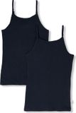 Vingino Organic meisjes 2-pack singlets - Maat 110/116 - Donkerblauw