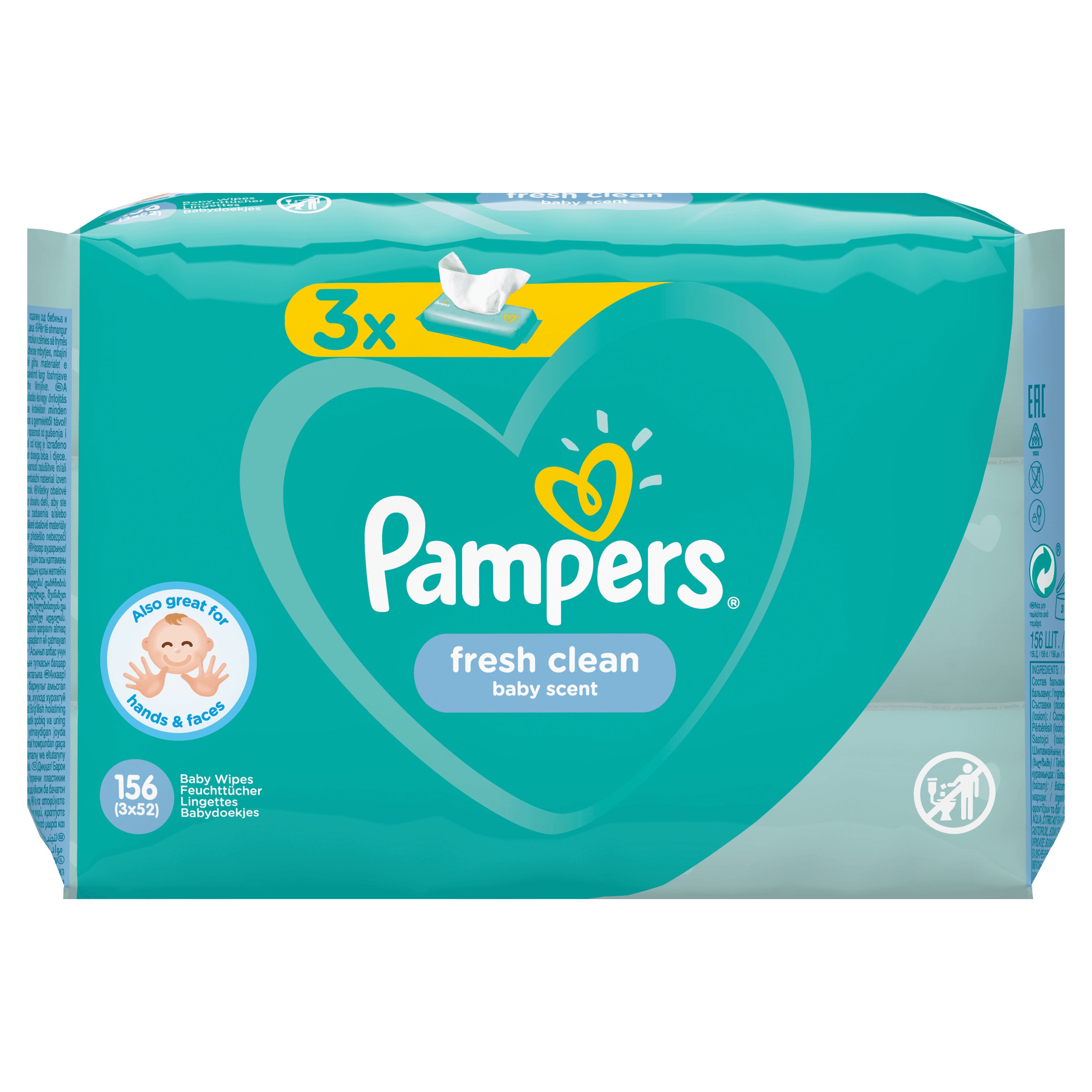 Pampers Fresh Clean Baby Wipes - 156 Count