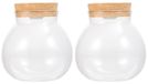 Set de 2 Bouteilles en Verre pour Terrarium avec Bouchon en Liège pour Décorations Créatives