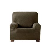 Eysa Aquiles Elastische bankovertrek 1-zits, polyester-katoen, bruin, 37 x 29 x 5 cm