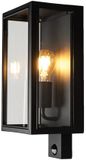 KonstSmide Wandlamp Carpi zwart met sensor - 7362-750