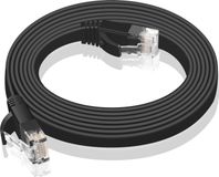 VERCO 20 meter CAT 6 netwerkkabel, patchkabel, platte kabel, RJ45, PC, LAN, Ethernet, plat, zwart