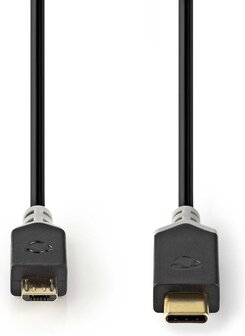 Nedis USB-C naar Micro-B Kabel - 1m - Antraciet