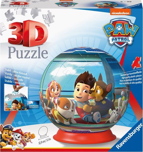 Ravensburger PAW Patrol 3D Puzzleball - 72 stukjes - 6+ jaar