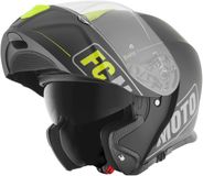 FC-Moto Novo Straight Helm - Systeemhelm - Zwart/Geel - ECE 22.06 - Maat XS