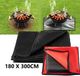 BBQ Tapis de protection BBQ 180x300 cm avec sac de rangement - imperméable et résistant à la chaleur