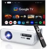 Aurzen EAZZE D1G Mini Beamer – Google TV – Full HD 1080p – 4K Ondersteuning – Mini Projector – HDR10 – Netflix – Dolby Audio – Auto Focus & Keystone – WiFi 5G & Bluetooth 5.1 – Stream eenvoudig vanaf je smartphone – Chromecast ingebouwd