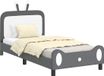 vidaXL Kinderen bedframe met hoofdboard Lichtgrijs 90 x 200 cm PU