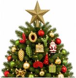 Mica Decorations Joy Kerstversiering - 27x Kerstballen - Kunststof - Goud/Groen/Rood - 6 cm