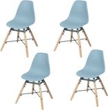 Judy Wild Set van 4 Kinderstoelen Blauw PP Metalen Structuur 30,5x36x56cm