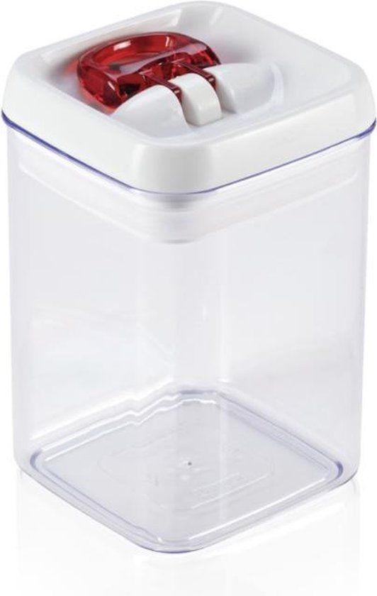 Leifheit fresh & easy voorraaddoos vierkant - 800 ml - rood