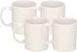 Bellatio Decorations Mok koffie/thee - 4x - Blanc - céramique - 300 ml - mok non imprimée - projet DIY