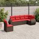 Prolenta Maison Exclusive - 6-delige loungeset voor de tuin met kussens, bruin, van polyrotan