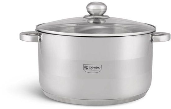 Edenberg Edënbërg Classic Line - Kookpan met Deksel - RVS - Ø 24 cm - 7444736322358