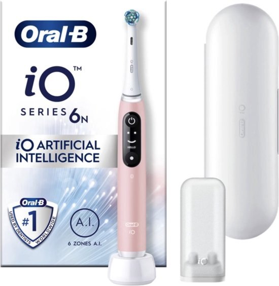 Oral-B Oral-B iO 6 Roze Sensitive Edition Elektrische Tandenborstel Sensitive Edition, 2 Opzetborstels, 1 Reisetui, Ontworpen Door Braun