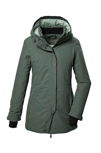 killtec dames Functionele parka/parka met capuchon KOW 93 WMN PKR, grüngrau, 42, 41817-000