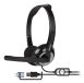 Hamlet HHEADMUS-CX Headset Bedraad Handheld Oproepen/Muziek USB Type-A Zwart
