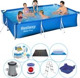 Steel Pro Rechthoekig 300x201x66 cm - 8-delig - Zwembad Deal