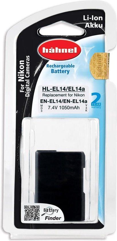 Hähnel HL-EL14 Accu - 1050 mAh - Li-Ion - voor Spiegelreflexcamera