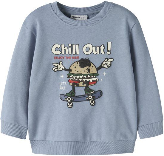 NAME IT - NMMKORE LS NREG SWEAT UNB BOX - Jongens - Sweater - Blauw - Maat 92
