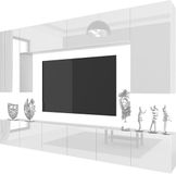 B BELINI GROUP BELINI Wandmeubel Milano 2 300 cm Wit Hoogglans