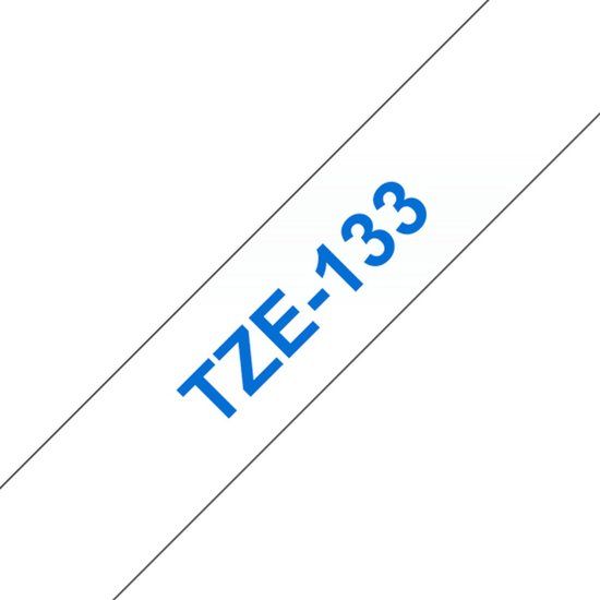 Brother TZ-133 Label Tape - 12mm - Blue on Clear
