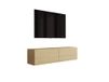 3xE living Meuble TV suspendu 140 cm, chêne huilé