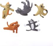 Kikkerland Koelkast magneten - Set van 5 – In de vorm van een Yoga Kat