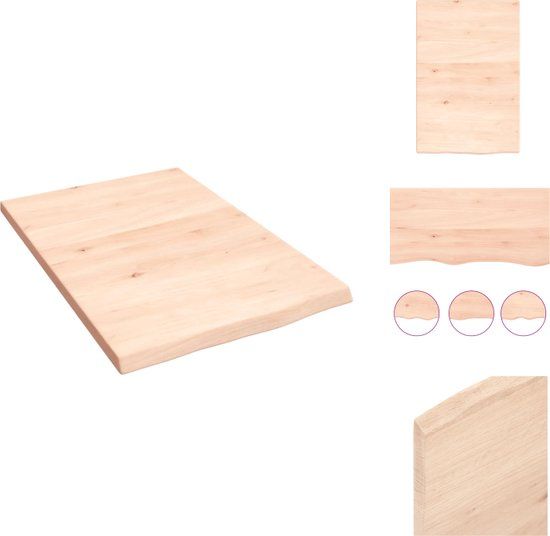 vidaXL Wandschap - 40x60x2 cm - onbehandeld - massief - eikenhout