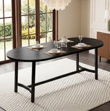 OKWISH Eettafel - 180x80x75 cm - Zwart