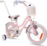 Sun Baby Heart Bike Fiets voor een meisje van 2 tot 6 jaar, 14 inch Silver Moon Roze