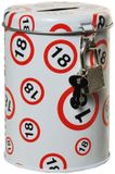 Udo Schmidt Gmbh & Co. Kg tirelire 18 ans anniversaire - impression panneaux de signalisation - 11 x 8 cm - avec serrure