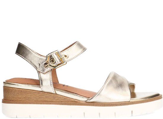 No Stress - Dames - Gouden leren sandalen - Maat 40