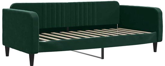 vidaXL Slaapbank 90x200 cm fluweel donkergroen