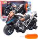 LEAN TOYS Moto à construire soi-même, lumières rotatives, effets sonores, noir