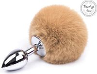 New Age Devi Bunny tail Butt Plug - Konijnen staartje - Fluffy - Sex Speeltjes - Bruin